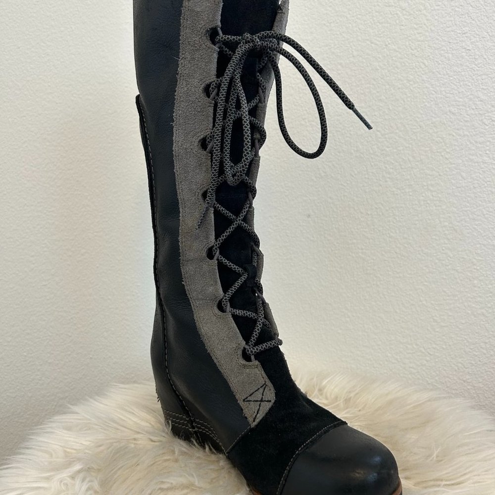 Sorel, Black, Womens size 8, Cate the Great Wedge Tall Boot